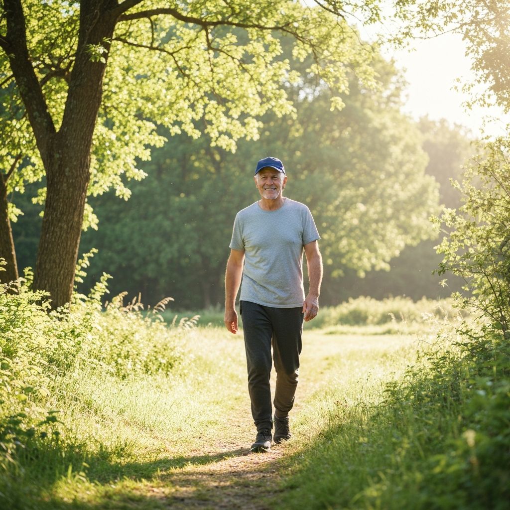 Walking in natural landscape
